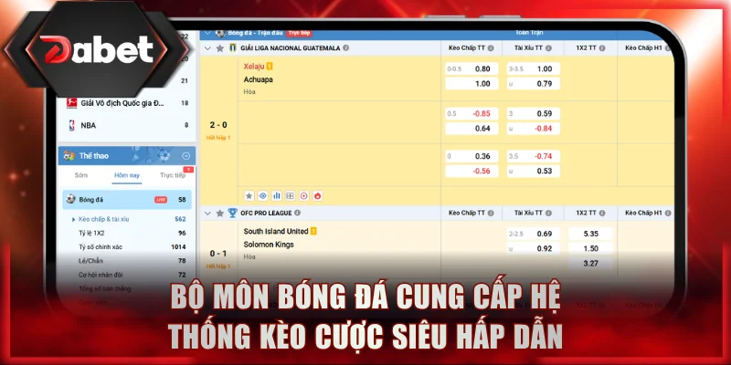 Bộ môn bóng đá cung cấp hệ thống kèo cược siêu hấp dẫn