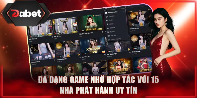 Đa dạng game nhờ hợp tác với 15 nhà phát hành uy tín