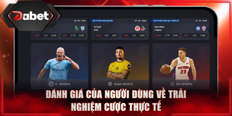 Đánh giá của người dùng về trải nghiệm cược thực tế