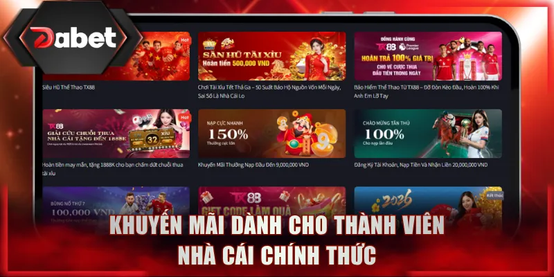 Khuyến mãi dành cho thành viên nhà cái chính thức
